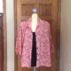 George Pink & Black Floral Two in One Blouse
